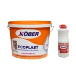 Vopsea lavabila interior, Ecoplast, antimucegai, alba, 15 L + amorsa Kober 3 L
