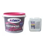 Vopsea ultralavabila Zertifikat cu microsfere ceramice, satin, alba, interior / exterior, 15 L + amorsa antimucegai Kober